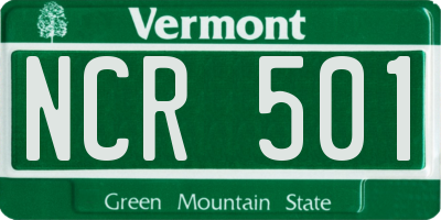 VT license plate NCR501