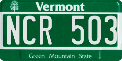VT license plate NCR503