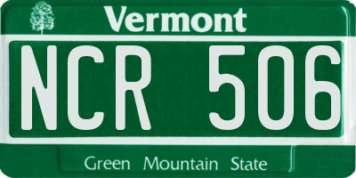 VT license plate NCR506