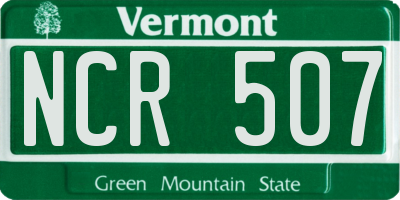 VT license plate NCR507