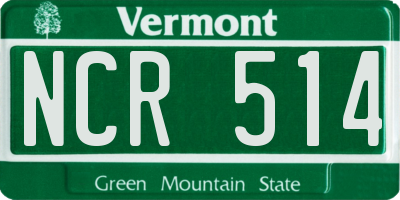 VT license plate NCR514