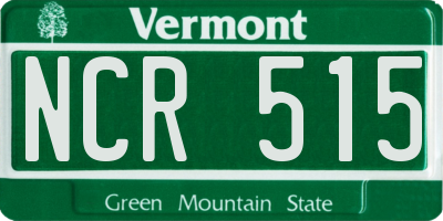 VT license plate NCR515
