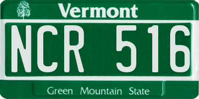 VT license plate NCR516