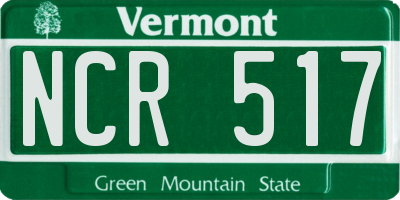 VT license plate NCR517