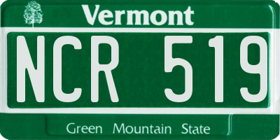 VT license plate NCR519