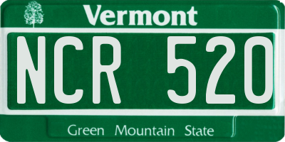 VT license plate NCR520
