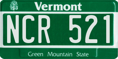 VT license plate NCR521