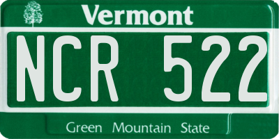 VT license plate NCR522