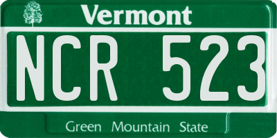 VT license plate NCR523