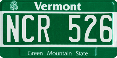 VT license plate NCR526