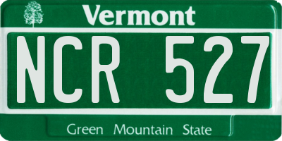 VT license plate NCR527