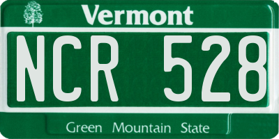 VT license plate NCR528