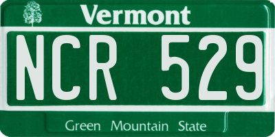 VT license plate NCR529