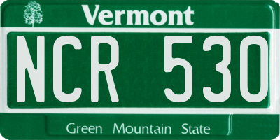 VT license plate NCR530