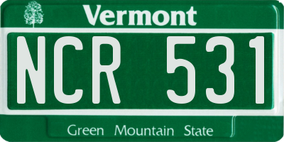VT license plate NCR531