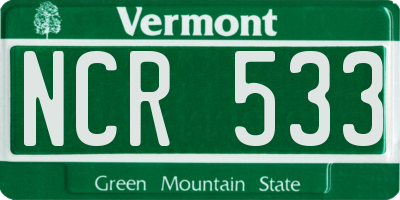 VT license plate NCR533