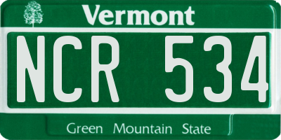 VT license plate NCR534
