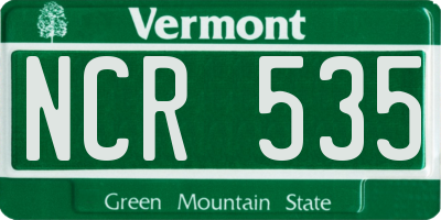 VT license plate NCR535