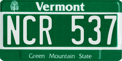 VT license plate NCR537
