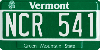 VT license plate NCR541