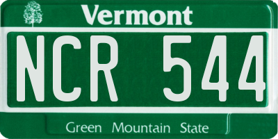 VT license plate NCR544