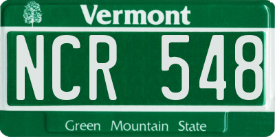 VT license plate NCR548