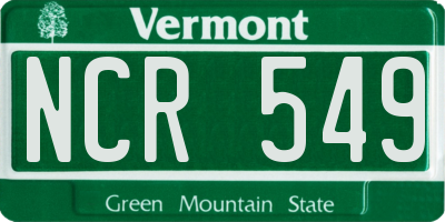 VT license plate NCR549