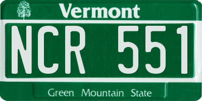 VT license plate NCR551