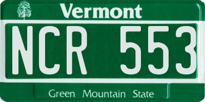 VT license plate NCR553