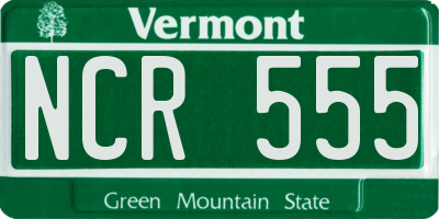 VT license plate NCR555