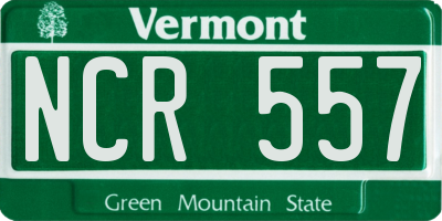 VT license plate NCR557