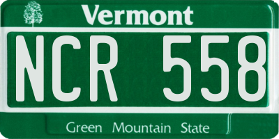 VT license plate NCR558