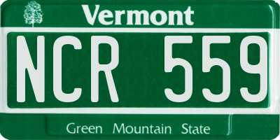 VT license plate NCR559