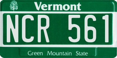 VT license plate NCR561