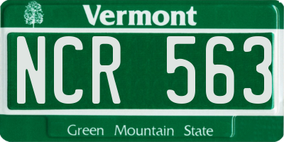 VT license plate NCR563