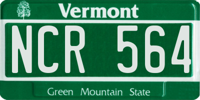 VT license plate NCR564