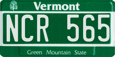VT license plate NCR565