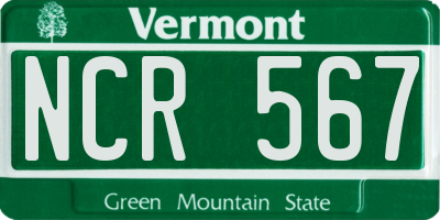 VT license plate NCR567