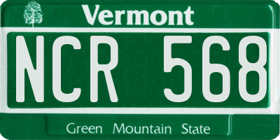 VT license plate NCR568