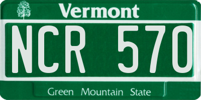 VT license plate NCR570