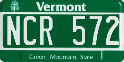 VT license plate NCR572