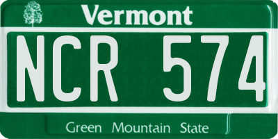 VT license plate NCR574