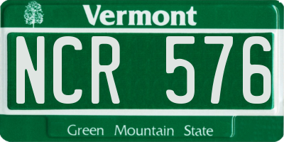VT license plate NCR576