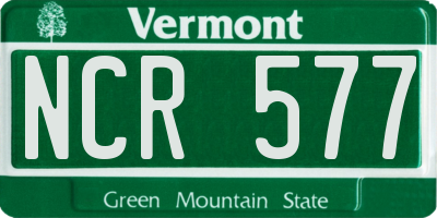 VT license plate NCR577