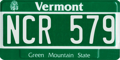 VT license plate NCR579