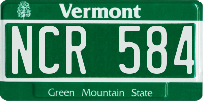 VT license plate NCR584