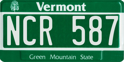 VT license plate NCR587
