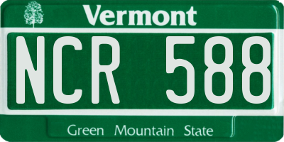 VT license plate NCR588