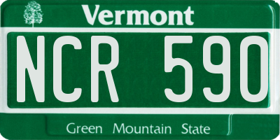 VT license plate NCR590