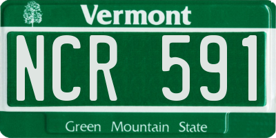 VT license plate NCR591